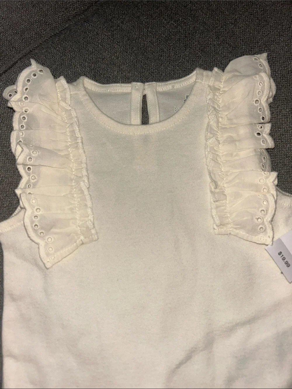 GAP Cream Eyelet Ruffle Sleeve One-Piece Bodysuit
